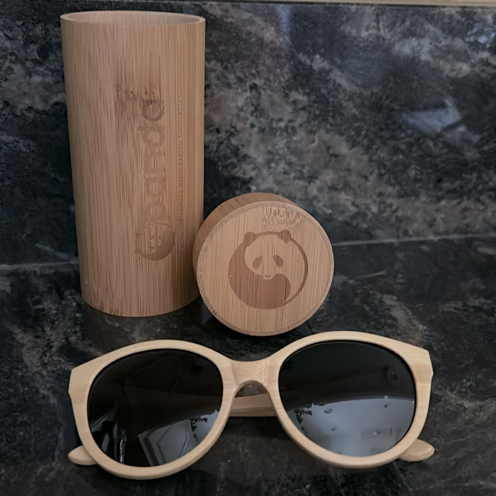 Panda “Joyce” Bamboo Sunglasses Color- Natural          Worn once or twice